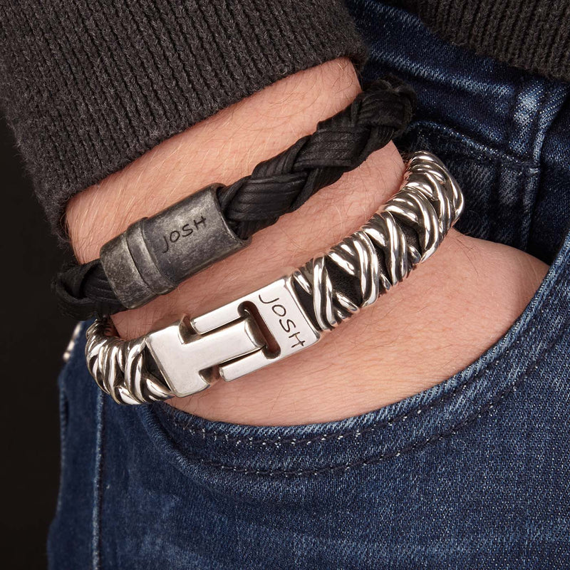 Josh Silver Bracelet 03441-BRA-L-zoom-
