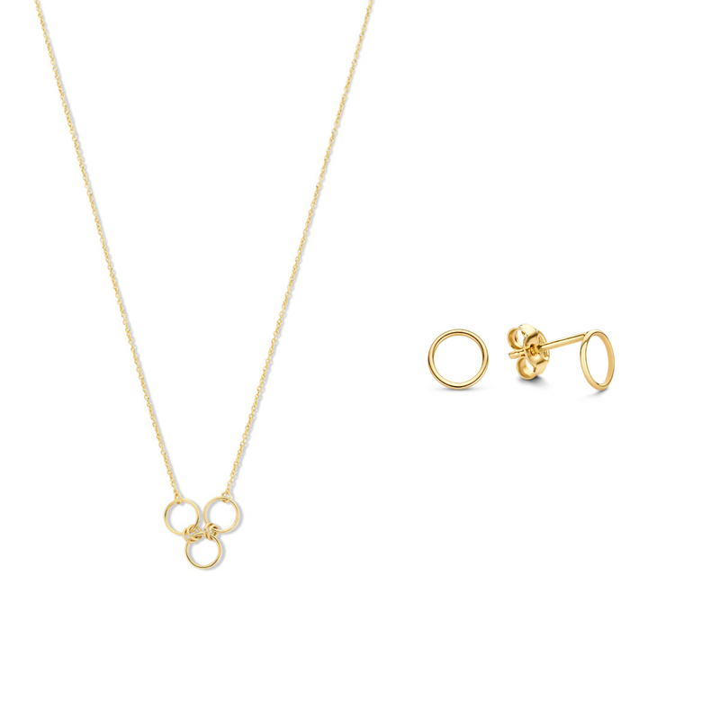 Isabel Bernard Cadeau d'Isabel 14 karat gold necklace and earrings gift set with rings IB90180-zoom-