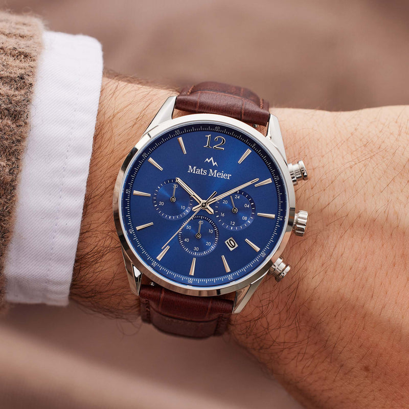 Mats Meier Grand Cornier Chrono Blue/Brown Watch MM00103-zoom-