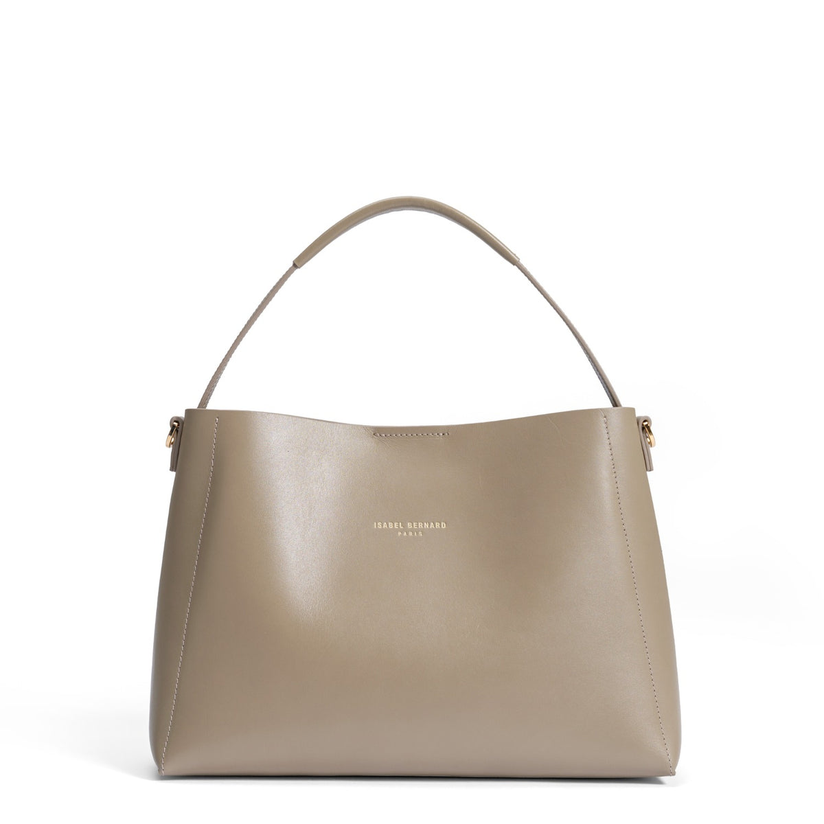 Isabel Bernard Montmartre Béatrice taupe vegetable tanned leather handbag IB25095-378