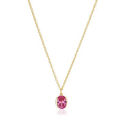 Sif Jakobs Ellisse 14 karat gold plated Necklace SJ-N2353-PKCZ-YG
