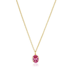 Sif Jakobs Ellisse 14 karat gold plated Necklace SJ-N2353-PKCZ-YG