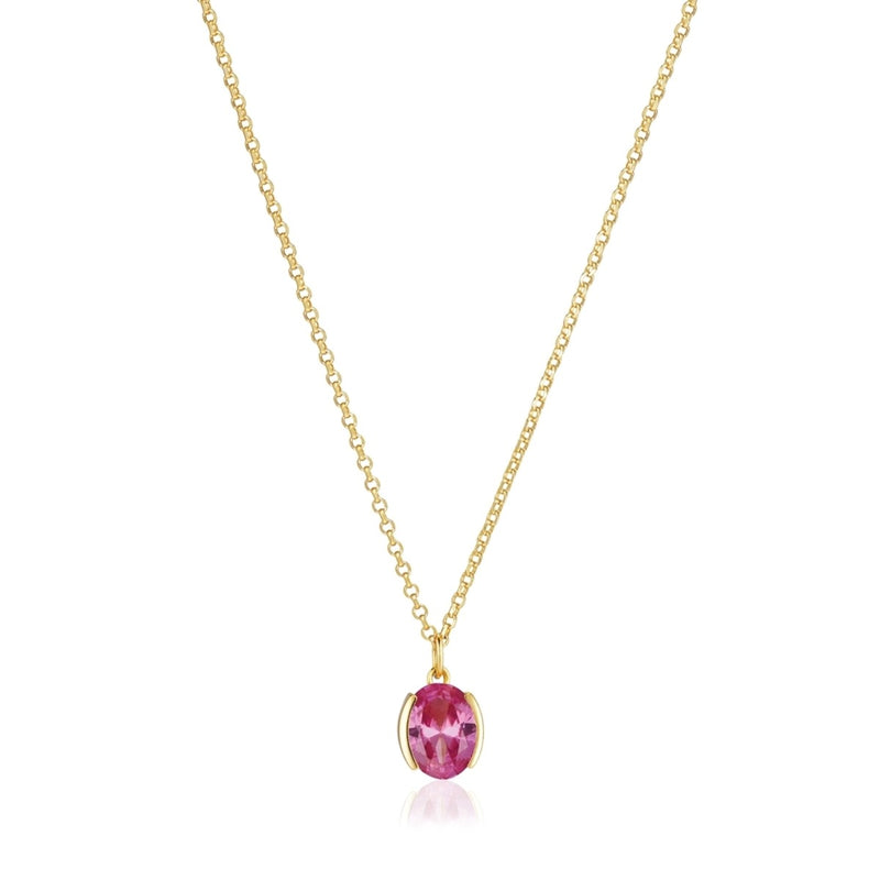Sif Jakobs Ellisse 14 karat gold plated Necklace SJ-N2353-PKCZ-YG-zoom-