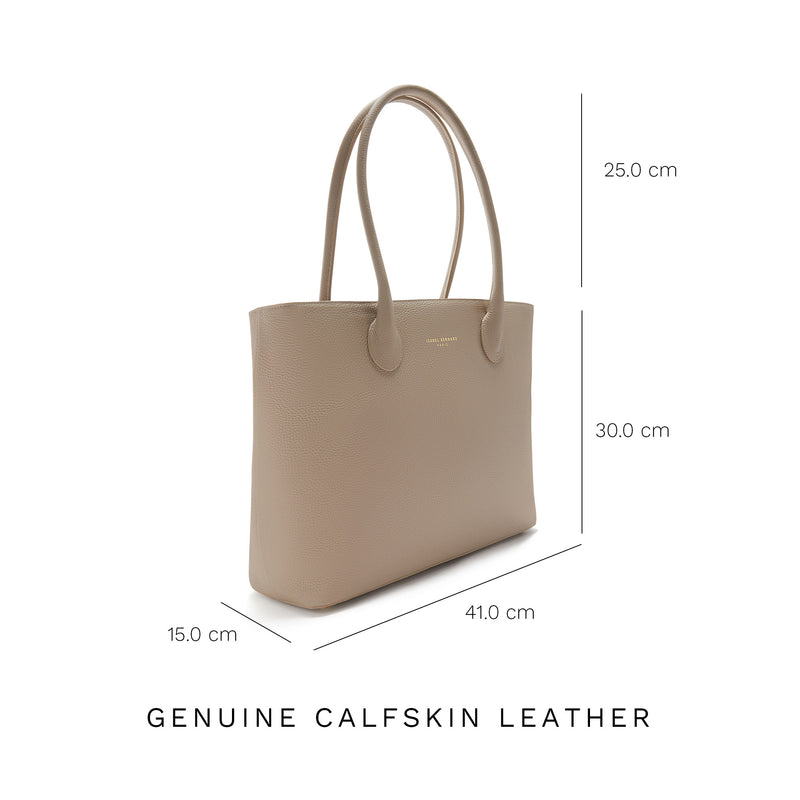 Isabel Bernard Honoré Lysanne Taupe Calfskin Shopper IB25023-zoom-
