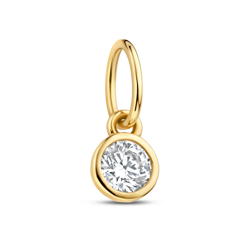 Isabel Bernard Le Marais Round Zirconia 14 karat gold charm IB350060-zoom-
