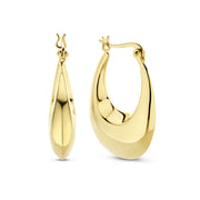 Parte Di Me Bibbiena Poppi Casentino 925 Sterling Silver Gold Plated Hoop Earrings PDM36164