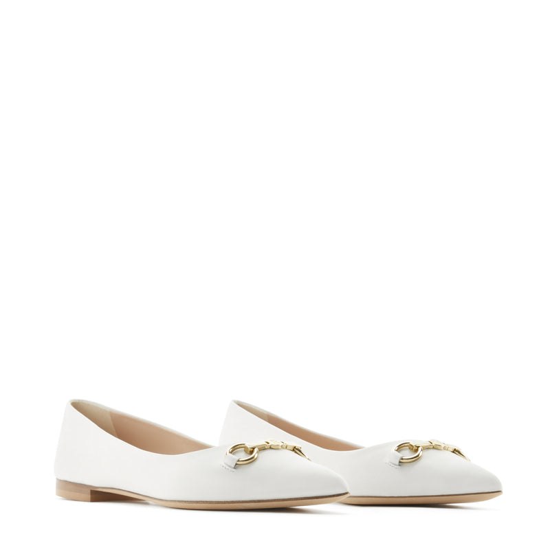 Isabel Bernard Vendôme Elita White Leather Bellerinas made of Calfskin IB51002-00-42-zoom-