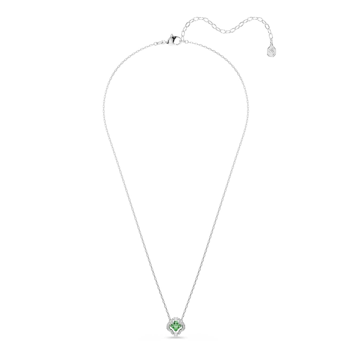 Swarovski Una Sparkling Dc Silver-Tone Necklace with Green Crystal 5757785