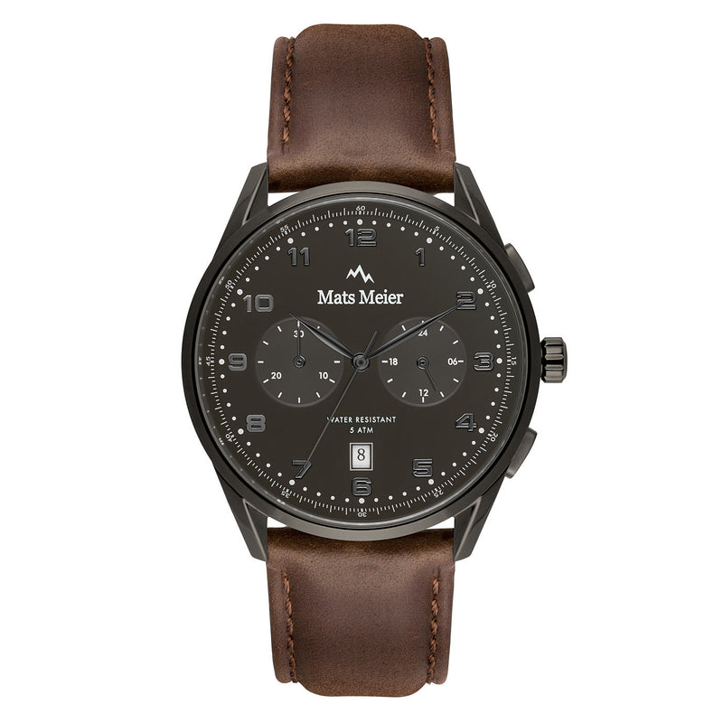 Mats Meier Mont Vélan Chrono Grijs/Brown Watch MM10005-zoom-