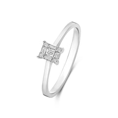 Isabel Bernard De la Paix Maxime 14 karat whitegold ring with diamond 0.13 carat IBD330042-54