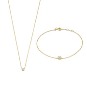 Isabel Bernard Cadeau d'Isabel 14 Carat Golden Necklace and Bracelet giftset IB90029
