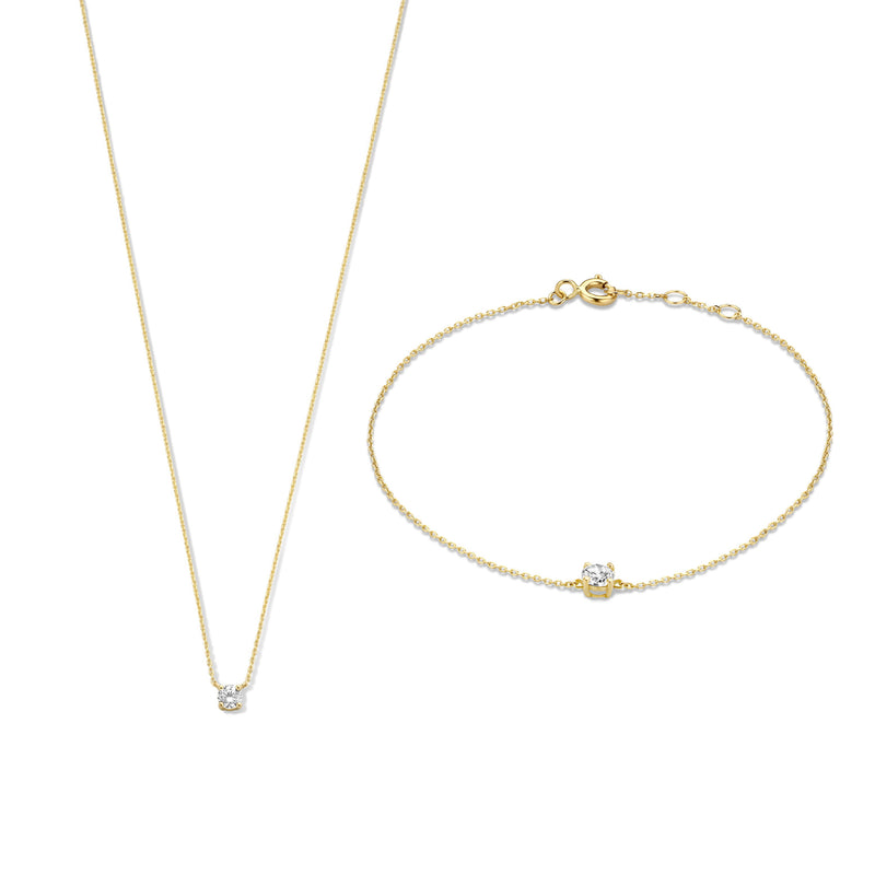 Isabel Bernard Cadeau d'Isabel 14 Carat Golden Necklace and Bracelet giftset IB90029-zoom-