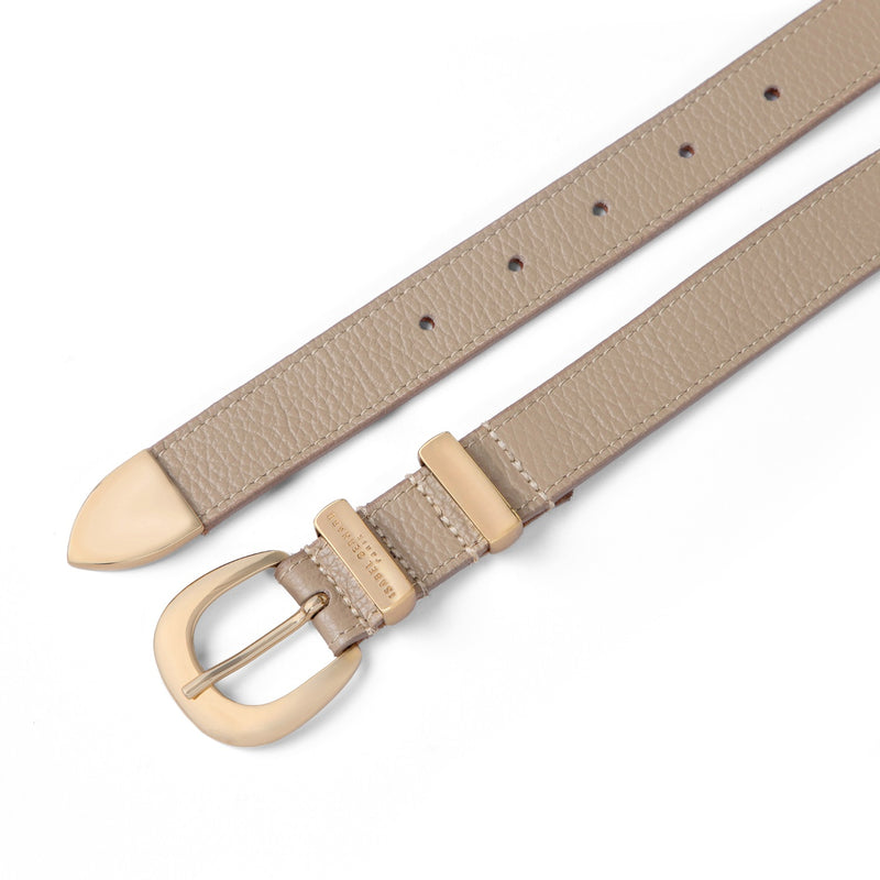 Isabel Bernard Rêveur Mathilde Taupe calfskin belt with gold-coloured buckle IB60020-078-95-zoom-