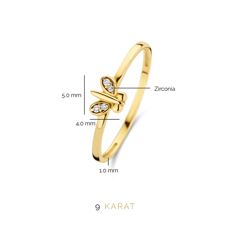 Beloro Jewels Della Spiga Farfalla 9 carat gold Ring BO330006-50-zoom-