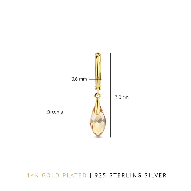 Parte Di Me La Sirena Ombrone 925 Sterling Silver Gold Plated Drop earrings PDM36144-zoom-
