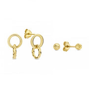 Isabel Bernard Cadeau D'Isabel 14 Carat Golden Earrings Set IB90146