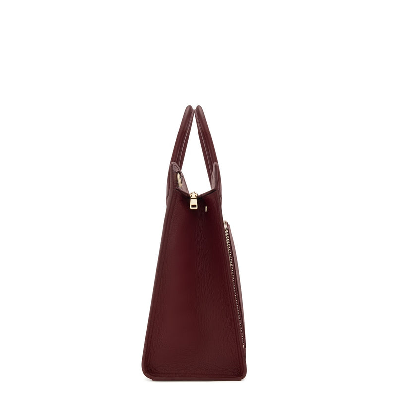 Isabel Bernard Honoré Nadine Bordeaux Calfskin Leather Handbag IB25080-zoom-