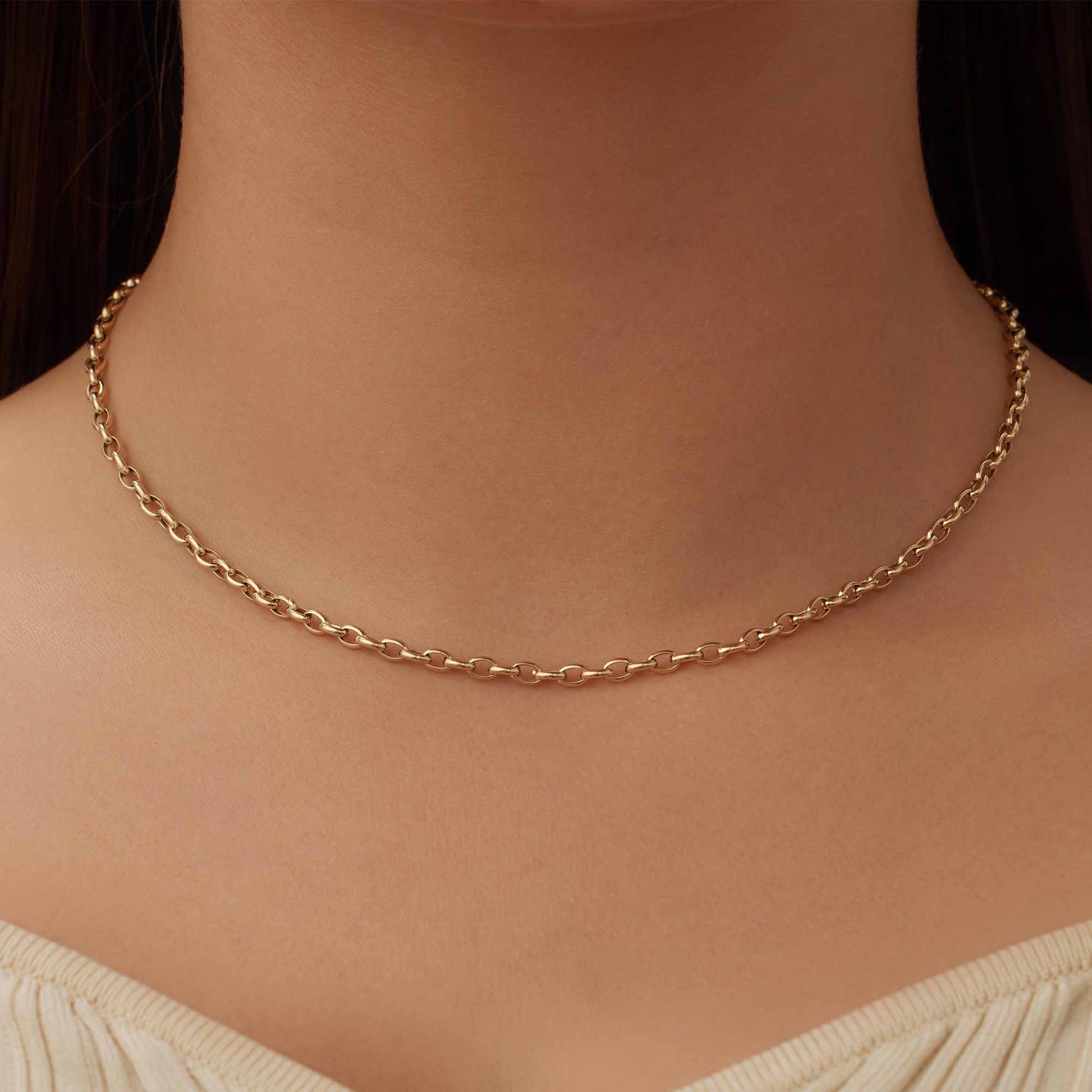 Isabel Bernard Aidee Camille 14 Carat Golden Schakel Necklace IB340159