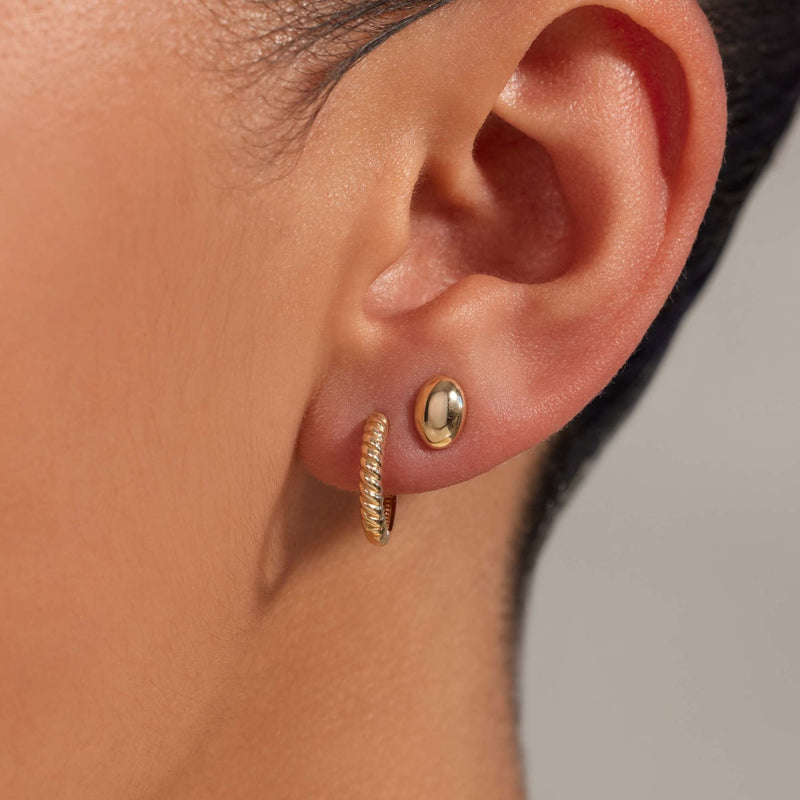 Beloro Jewels La Rinascente Fleur 9 karat gold hoop earrings BO360105-zoom-