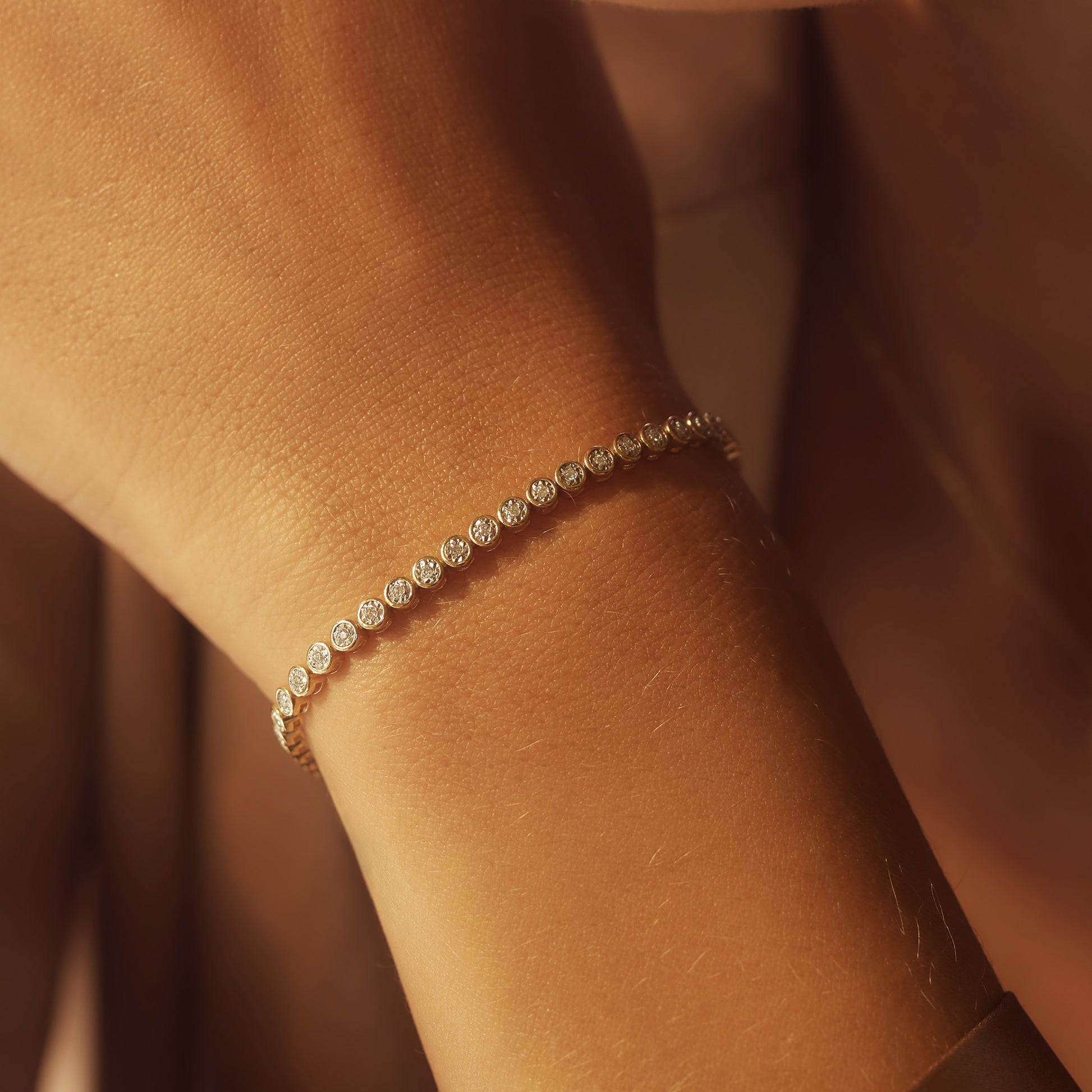 Isabel Bernard De la Paix Alfie 14 Carat Golden Tennis Bracelet | diamond 0.36 ct | IBD320007