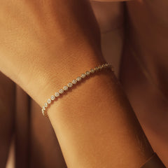 Isabel Bernard De la Paix Alfie 14 Carat Golden Tennis Bracelet | diamond 0.36 ct | IBD320007