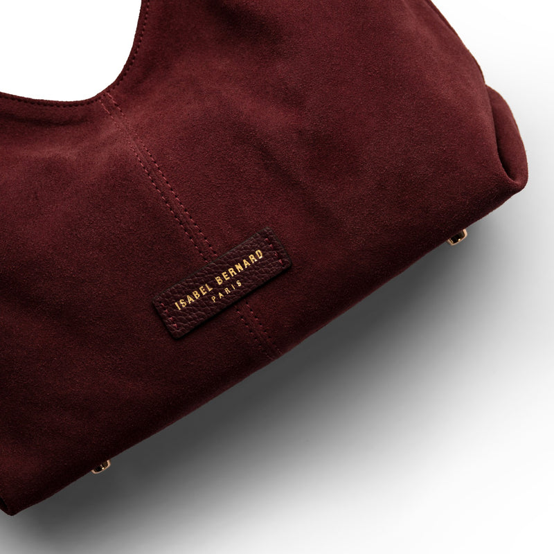 Isabel Bernard Honoré Grace mini dark bordeaux suede handbag  IB21132-152-zoom-