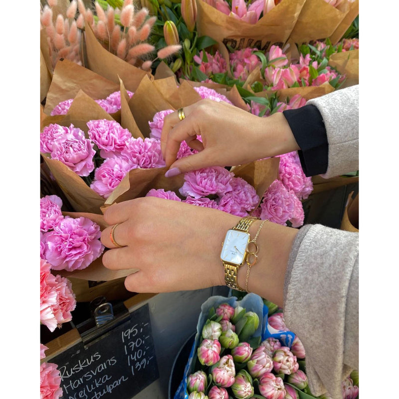 Daniel Wellington Quadro Link Gold Watch DW00100622-zoom-