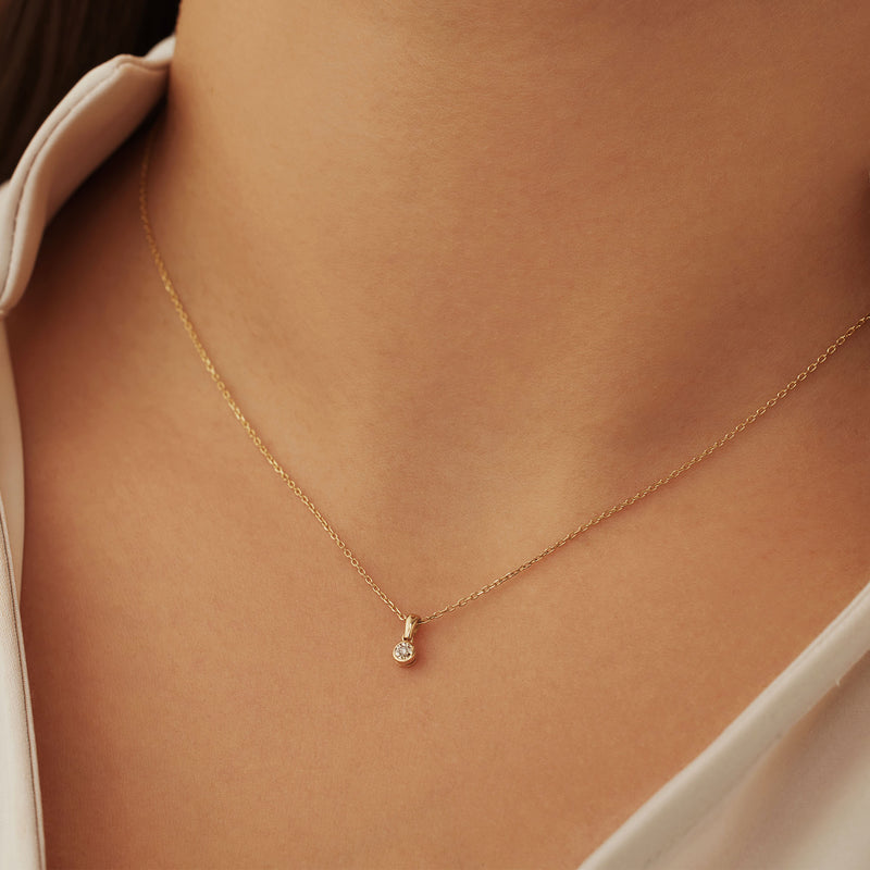 Isabel Bernard De La Paix Inaya 14 Carat Golden Necklace | diamond 0.01 ct | IBD350021-zoom-