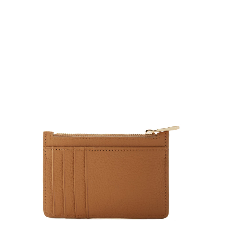 Isabel Bernard Honoré Aveline camel Leather Card Holder made of Calfskin IB27020-zoom-