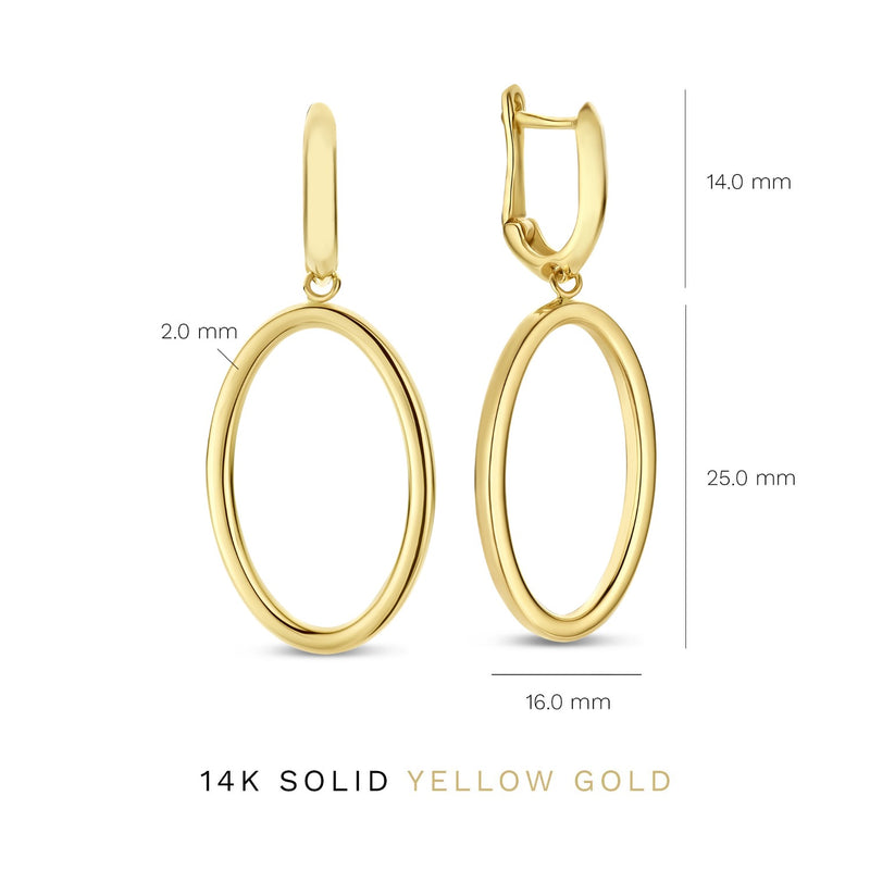 Isabel Bernard Aidee Annette 14 Carat Golden Schakel Drop earrings IB360236-zoom-