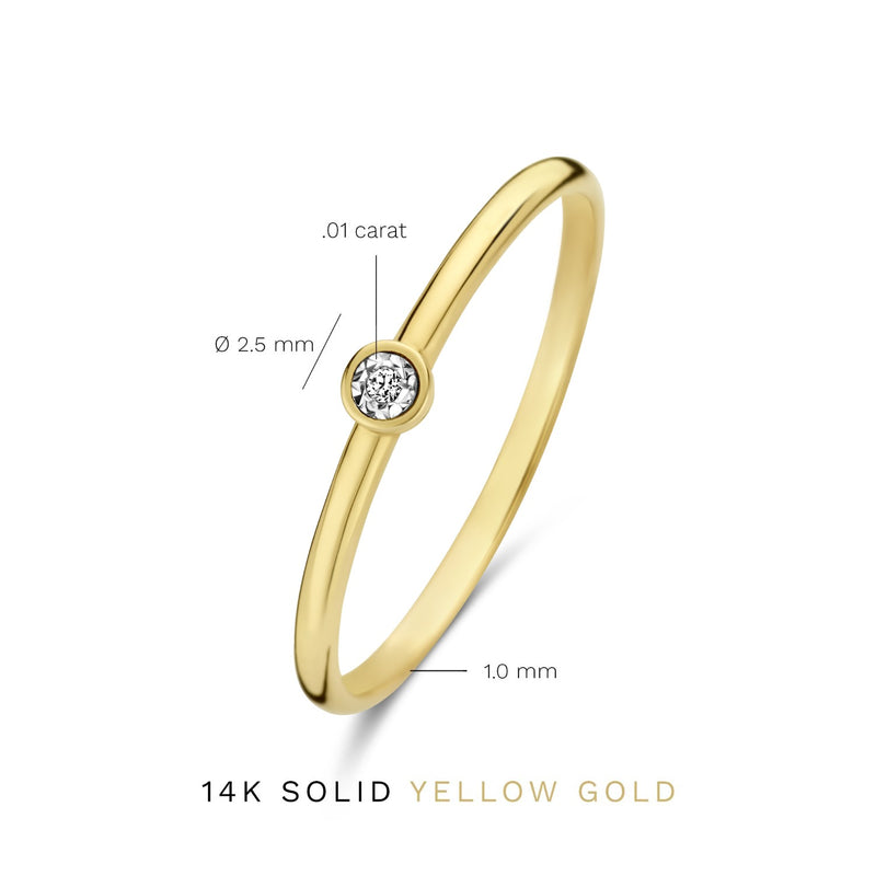 Isabel Bernard De La Paix Inaya 14 Carat Gold Ring | diamond 0.01 ct | IBD330027-60-zoom-