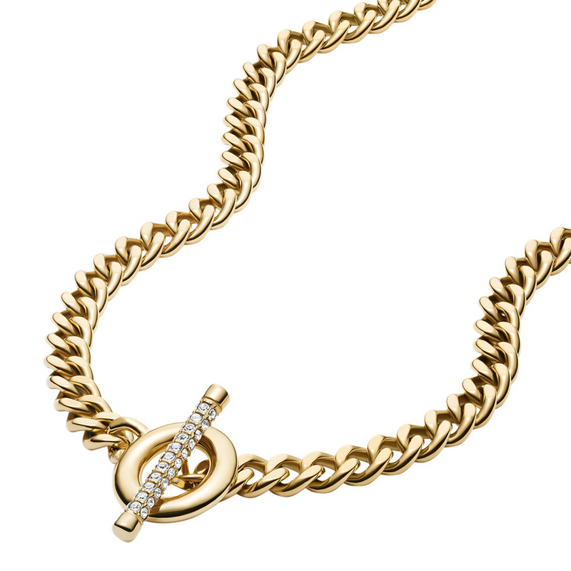 Fossil Carlie T-Bar Stainless Steel Women's Necklace JF04956710-zoom-