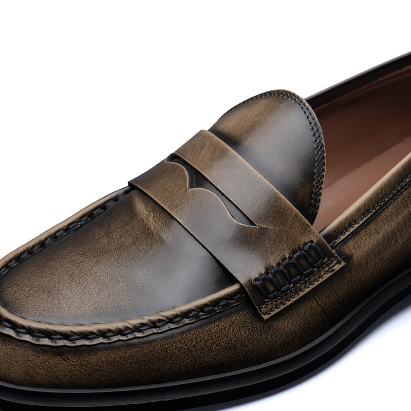 Isabel Bernard Vendôme Blandine mocha spazzolato leather loafers IB51015-639-36-zoom-