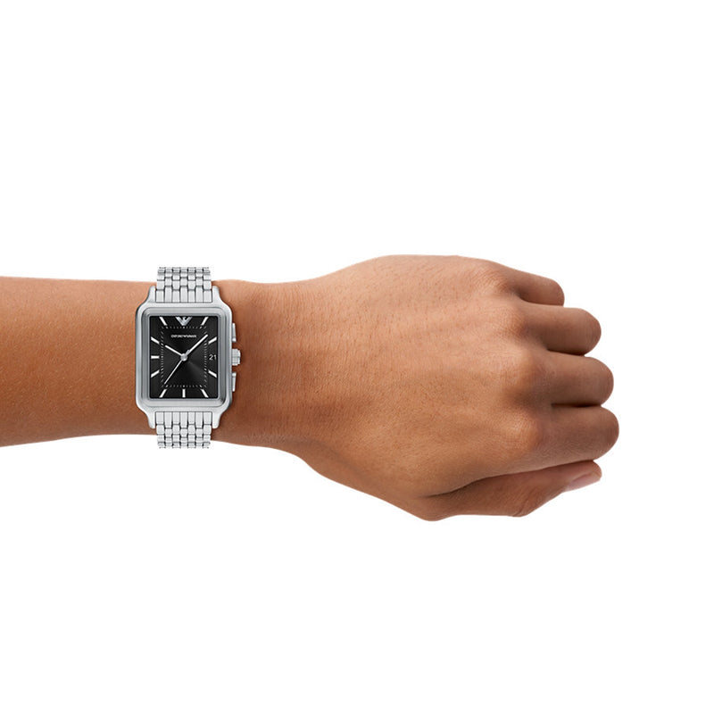 Emporio Armani Rectangular Black Dial Watch AR11755-zoom-