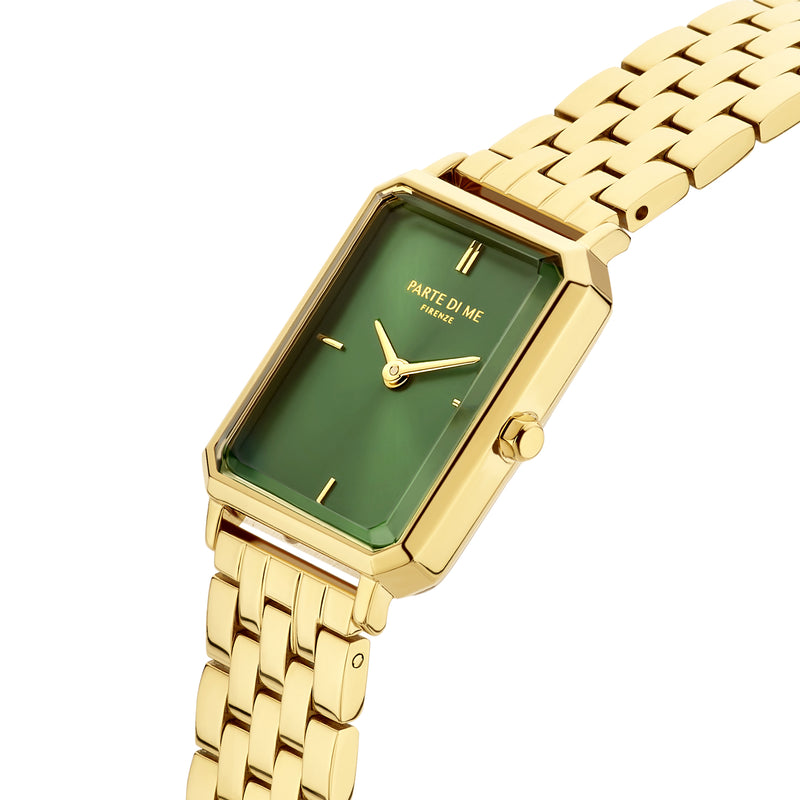 Parte Di Me Orologio Rechthoekig Women'sWatch Gold-coloured and Green PDM09002-zoom-