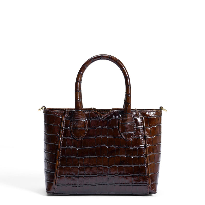 Isabel Bernard Honoré Cloe Mini Croco Brown Calfskin Leather Handbag IB21124-230-zoom-