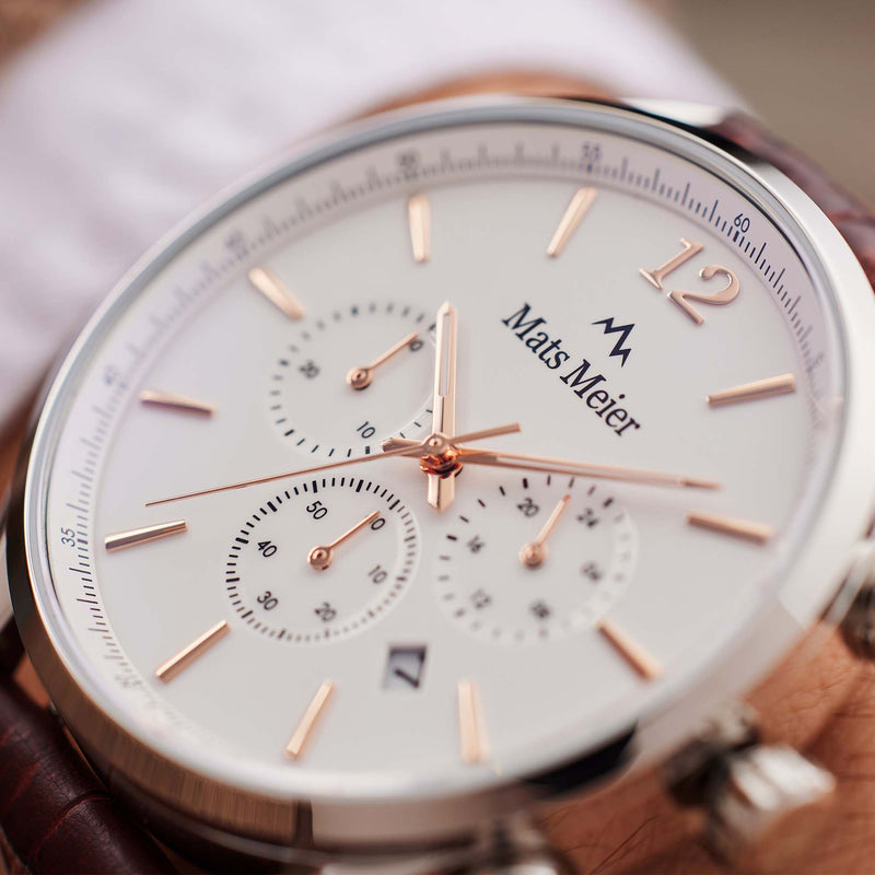 Mats Meier Grand Cornier Chrono White/Brown Watch MM00105-zoom-