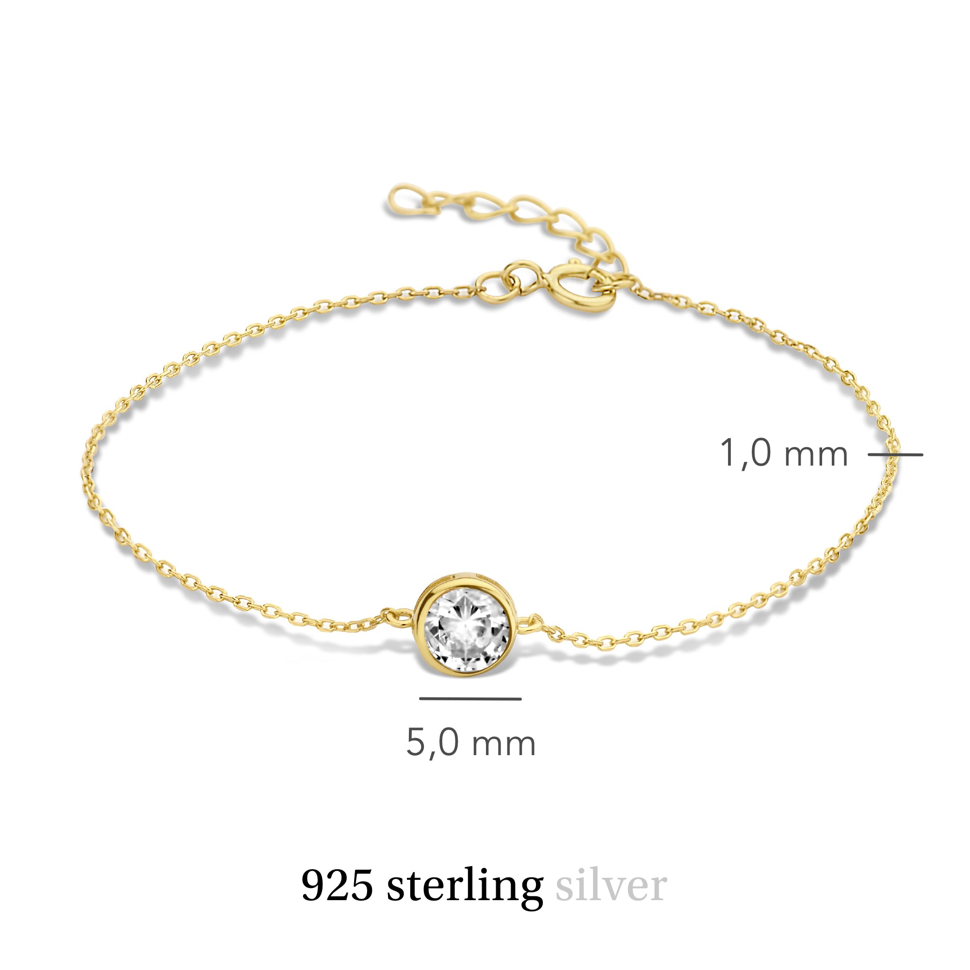 Violet Hamden Venus 925 Sterling Silver Gold-coloured BraceletwithBirthstone VH320010-FEB