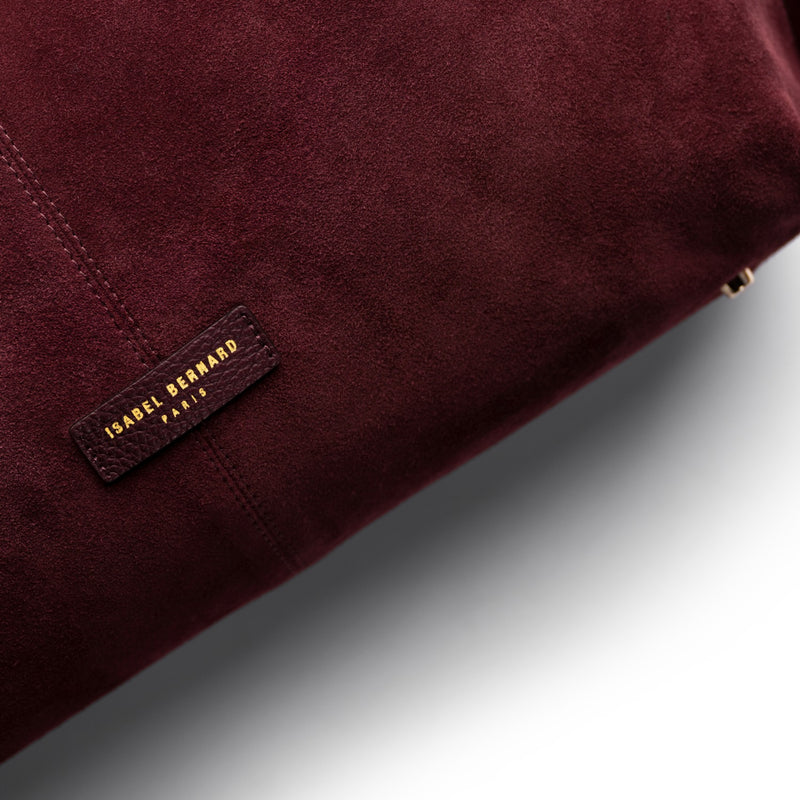 Isabel Bernard Honoré Grace dark bordeaux suede shoulder bag IB25093-152-zoom-
