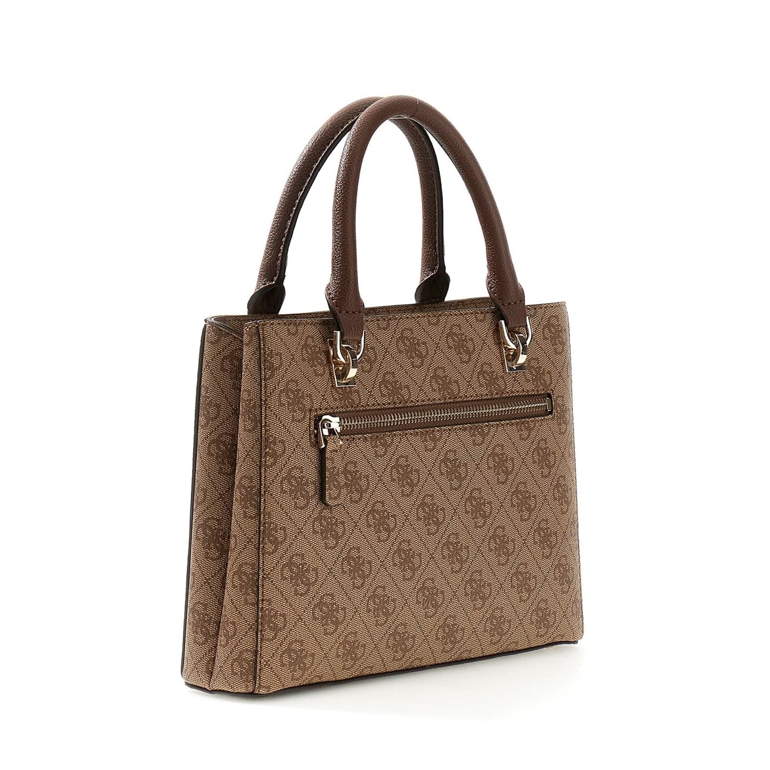 Guess Noelle Latte Logo Brown Sml Multi Comp Handbag HWBG96-72050-LGW