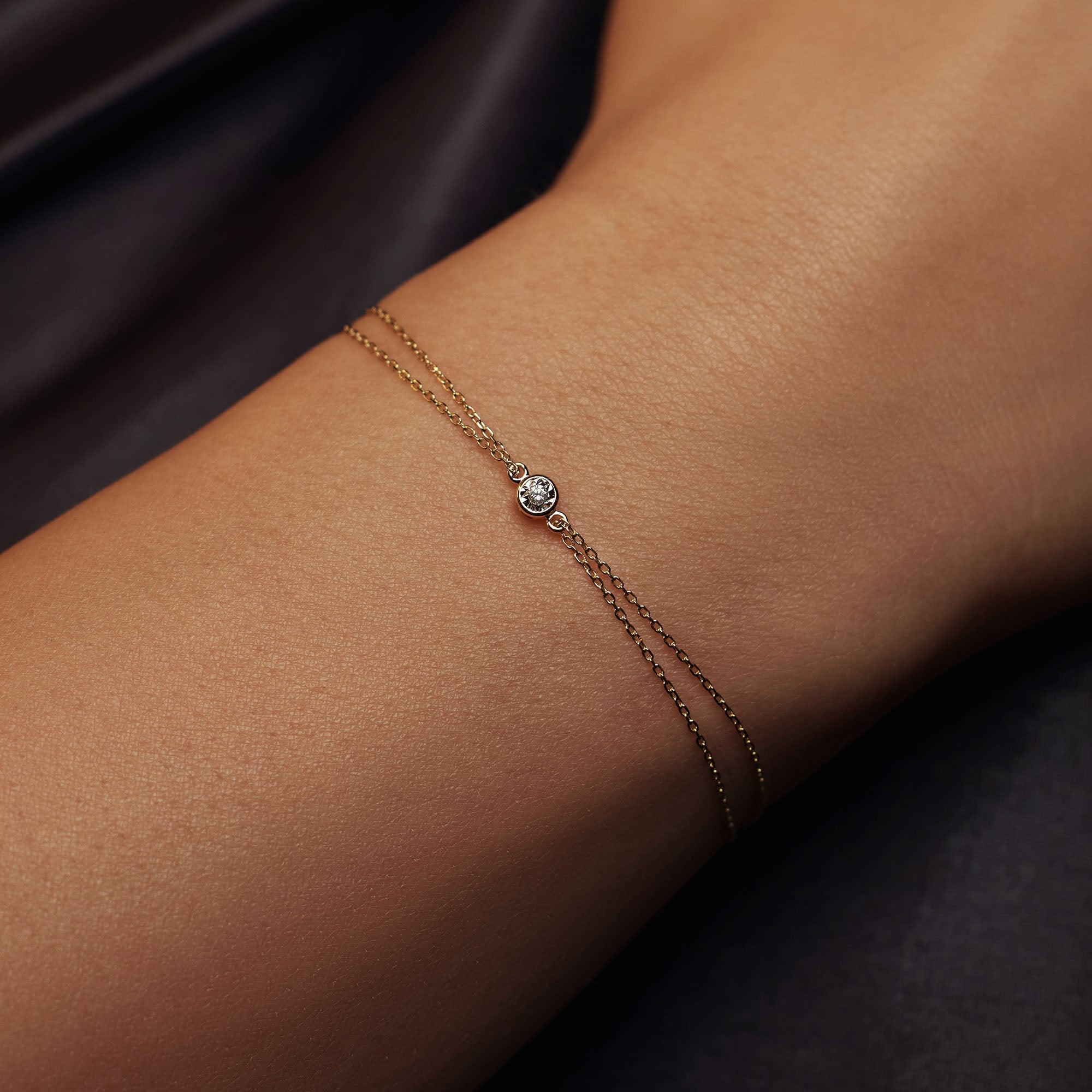 Isabel Bernard De La Paix Inaya 14 Carat Golden Bracelet | diamond 0.02 ct | IBD320011