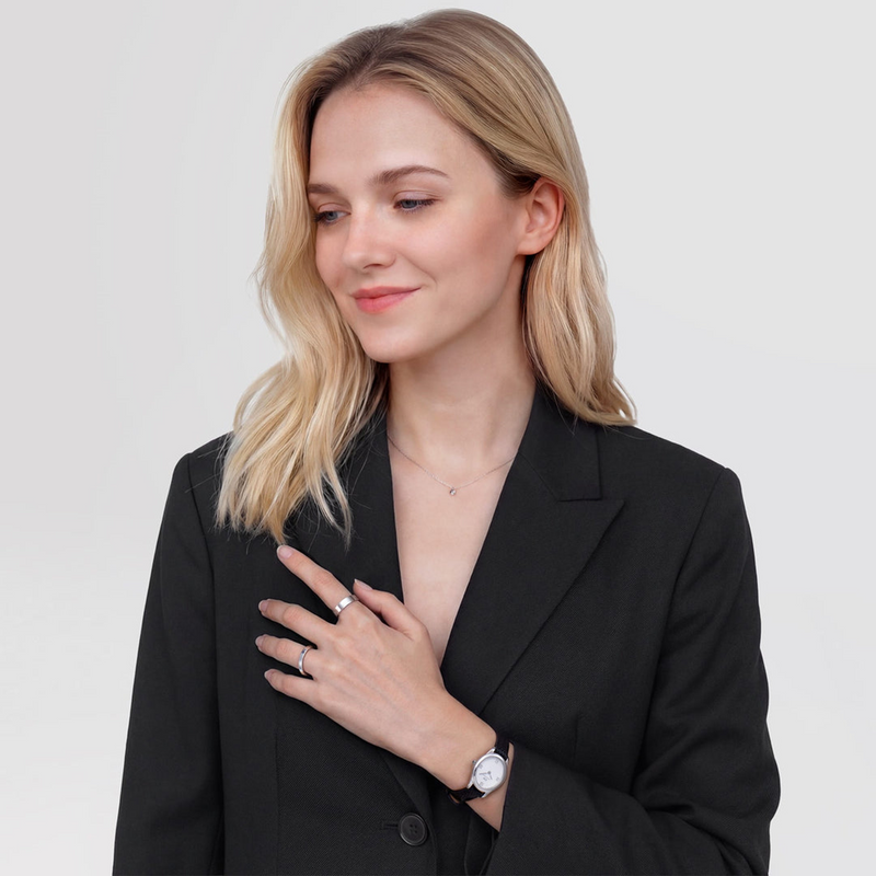 Daniel Wellington Ophelia Mini Black Lizard Silver Women's Watch DW00100887-zoom-