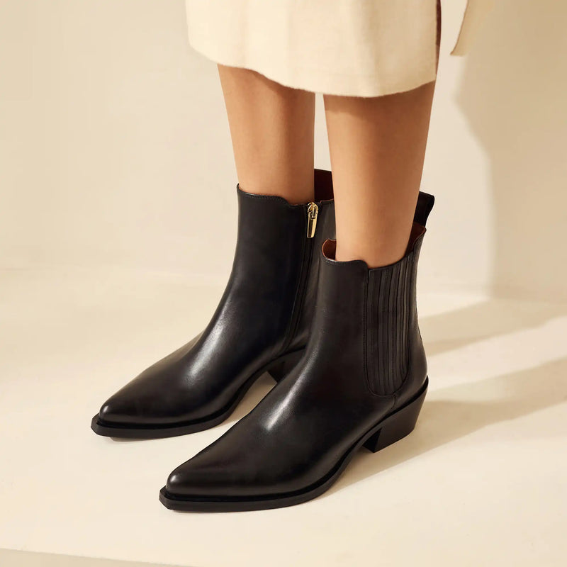Isabel Bernard Vendôme Amandine black calfskin leather boots IB53010-001-38-zoom-