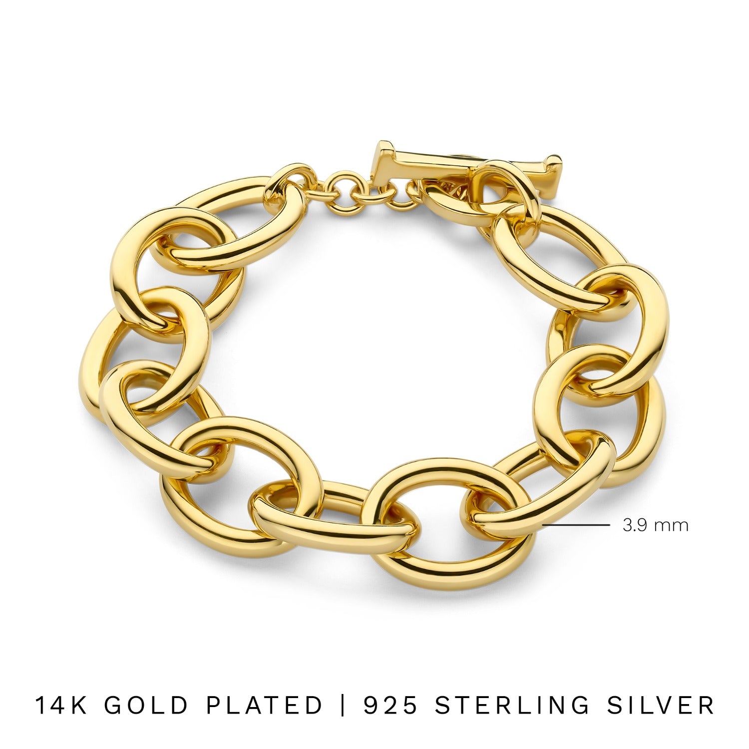 Parte Di Me Bibbiena Poppi Adriane 925 Sterling Silver Gold Plated Link Bracelet PDM32132