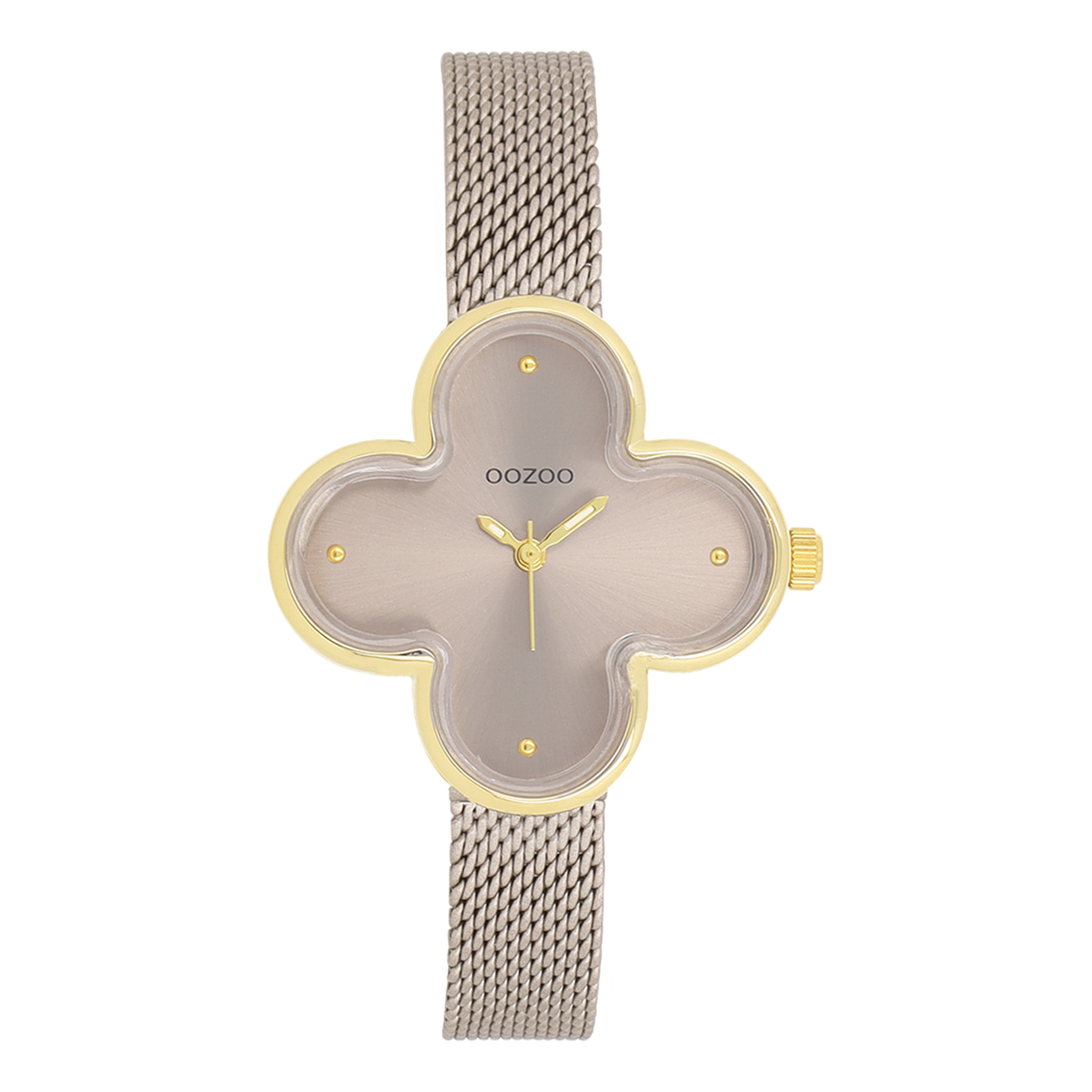 OOZOO Timepieces Gold and Taupe Clover Women's Watch C11528