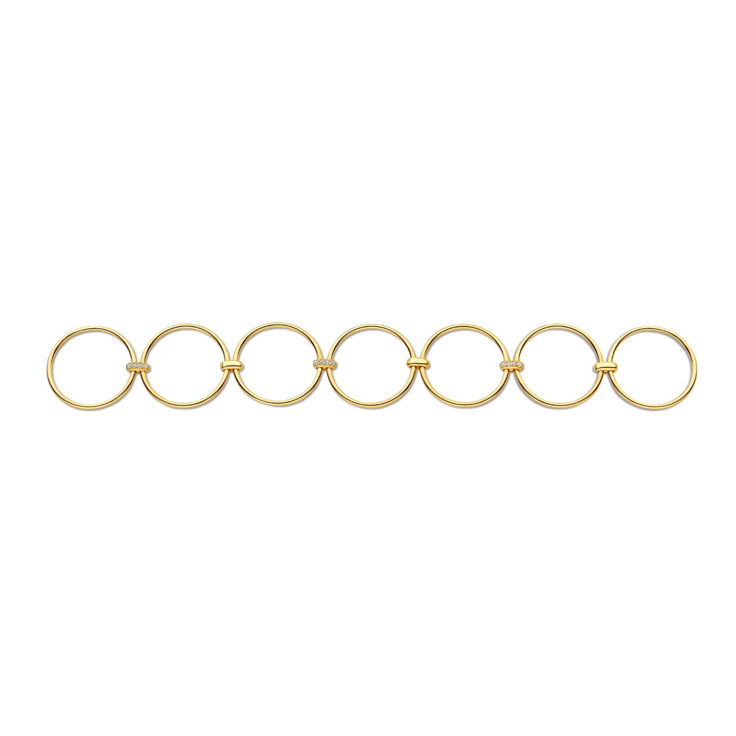 Isabel Bernard Cour d'Honneur Adora 14 karat golden 7-piece multiring with zirkonia stones IB330107-52