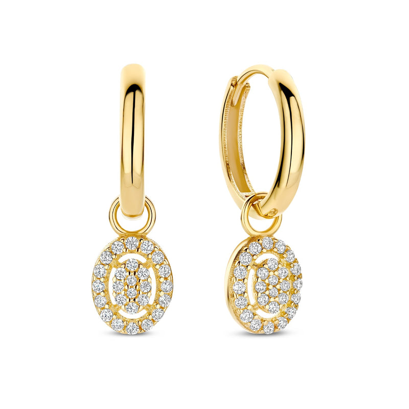 Isabel Bernard Le Marais Anne 14 Karat Gold Hoop Earrings With Zirconia Stone IB360291-zoom-