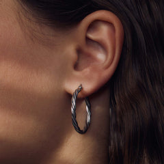 Parte Di Me Bibbiena Poppi Viviana 925 Sterling Silver Hoop Earrings PDM36182