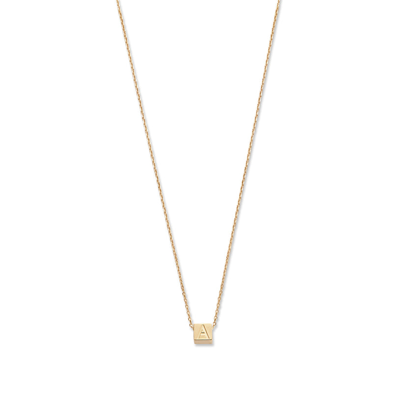 Isabel Bernard La Concorde 14 Karaat Roségouden Kubus Initial Ketting IB340055-Z-zoom-