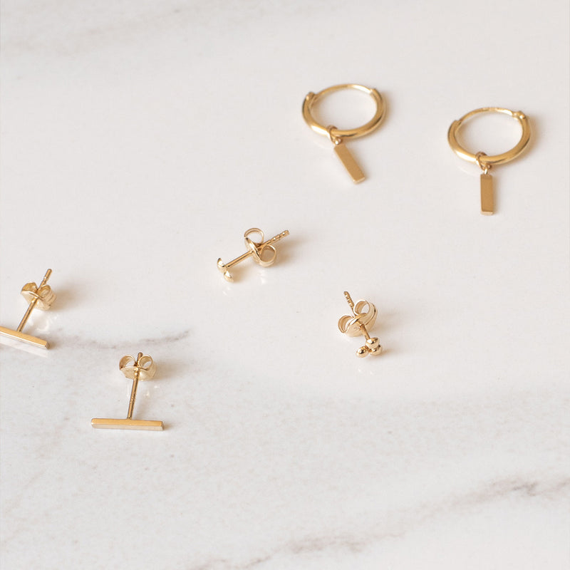 Isabel Bernard Rivoli Claire 14 Carat Golden Ear Studs IB360233-zoom-